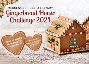 Picture of cute gingerbread houses and Gingerbread House Challenge 2024 title